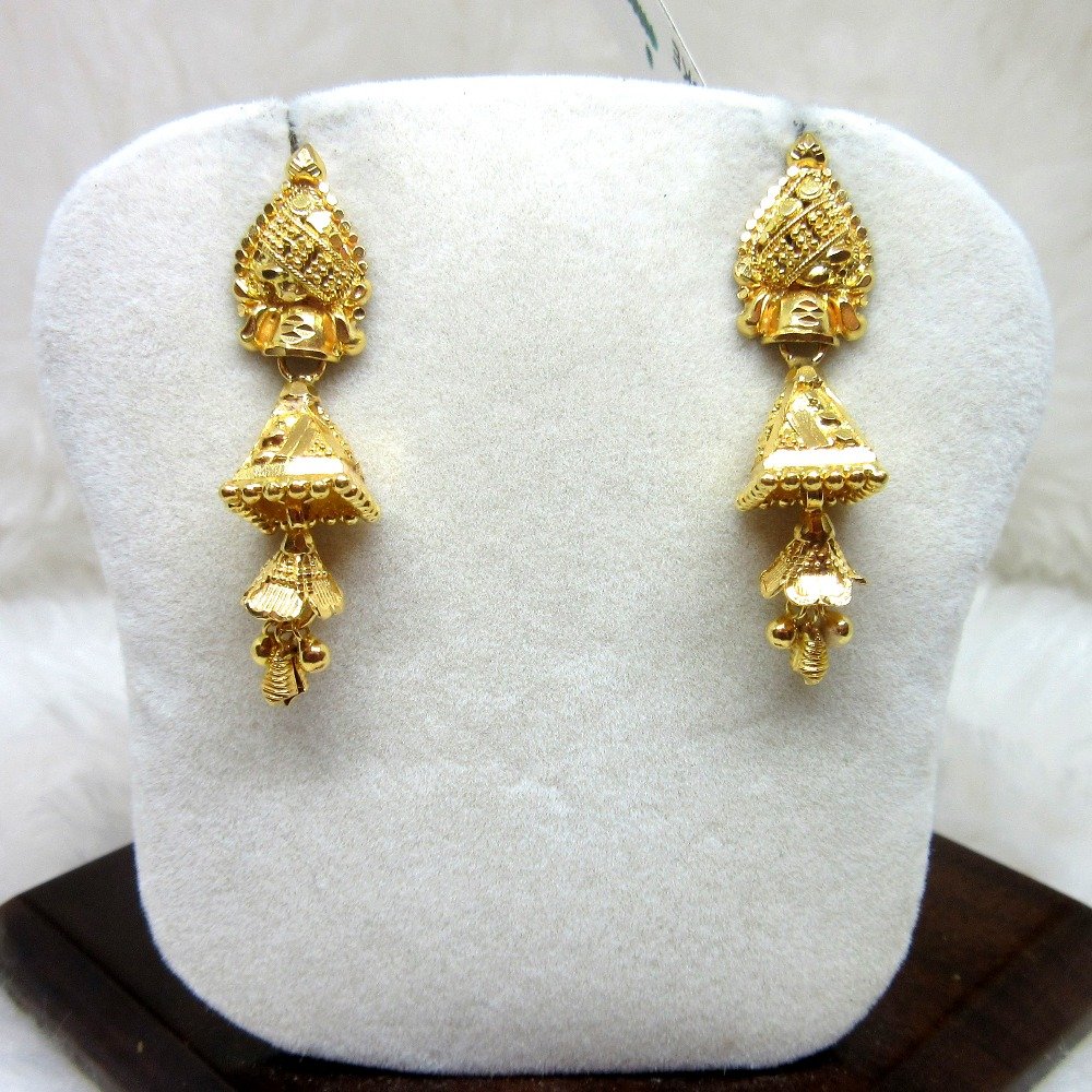 Gold Semi Jummar Earring