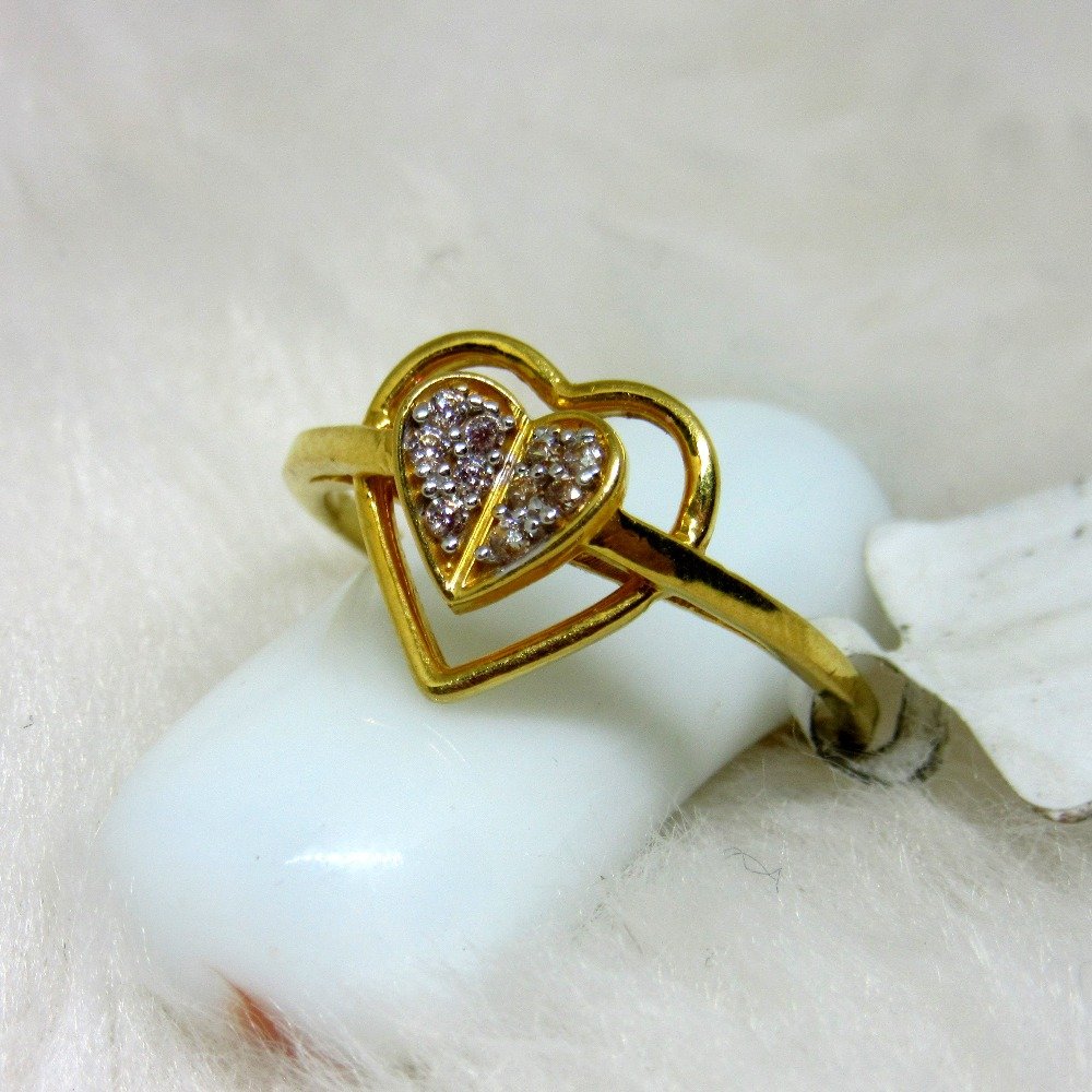 Gold couple heart ring