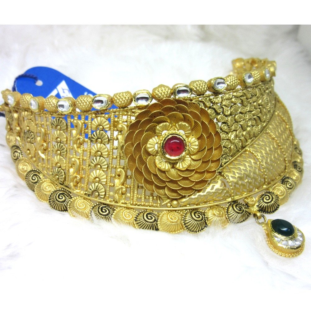 Antique gold hm916 jadtar chokker set