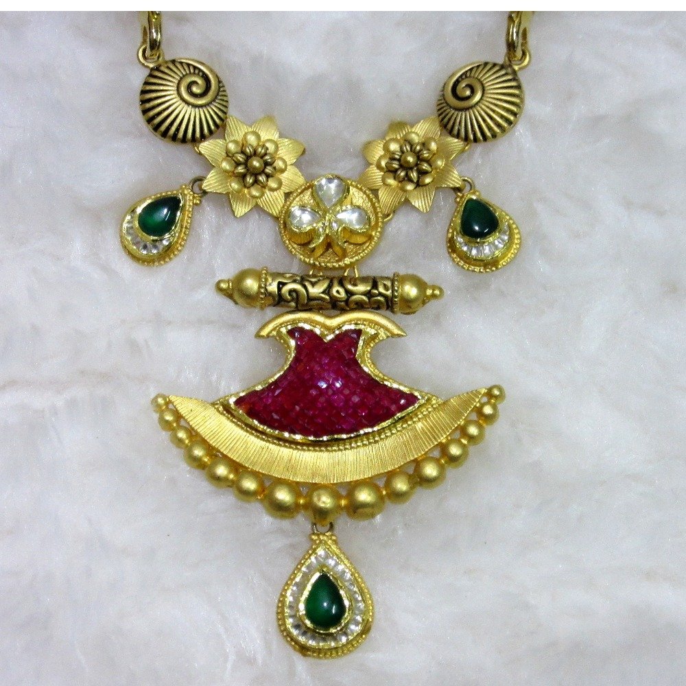 22k semi kundan stone classy set