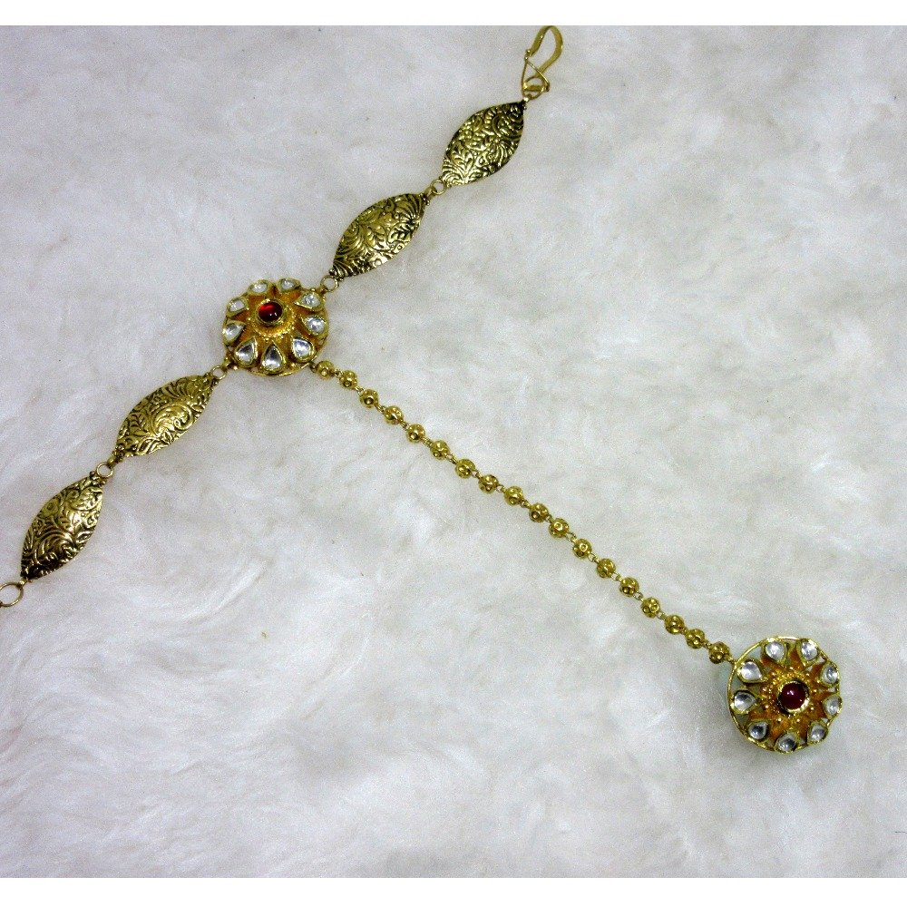 Gold 22k hm916 antique jadtar handchain