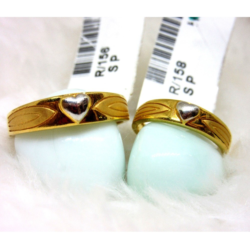Gold Heart Couple Ring Band