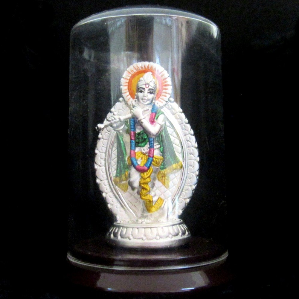 Silver 999 emerald shree krishna statue (murti) mrt-280
