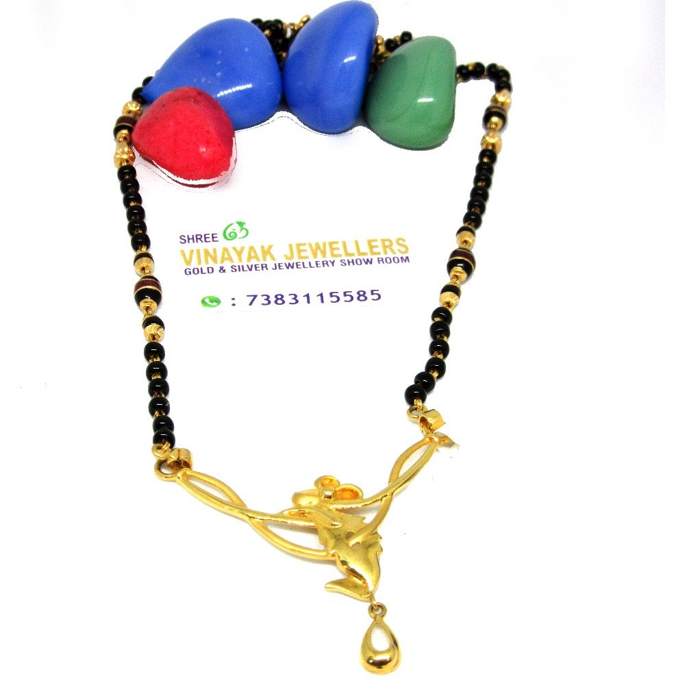 Gold Fancy DailyWear Mangalsutra with Tops
