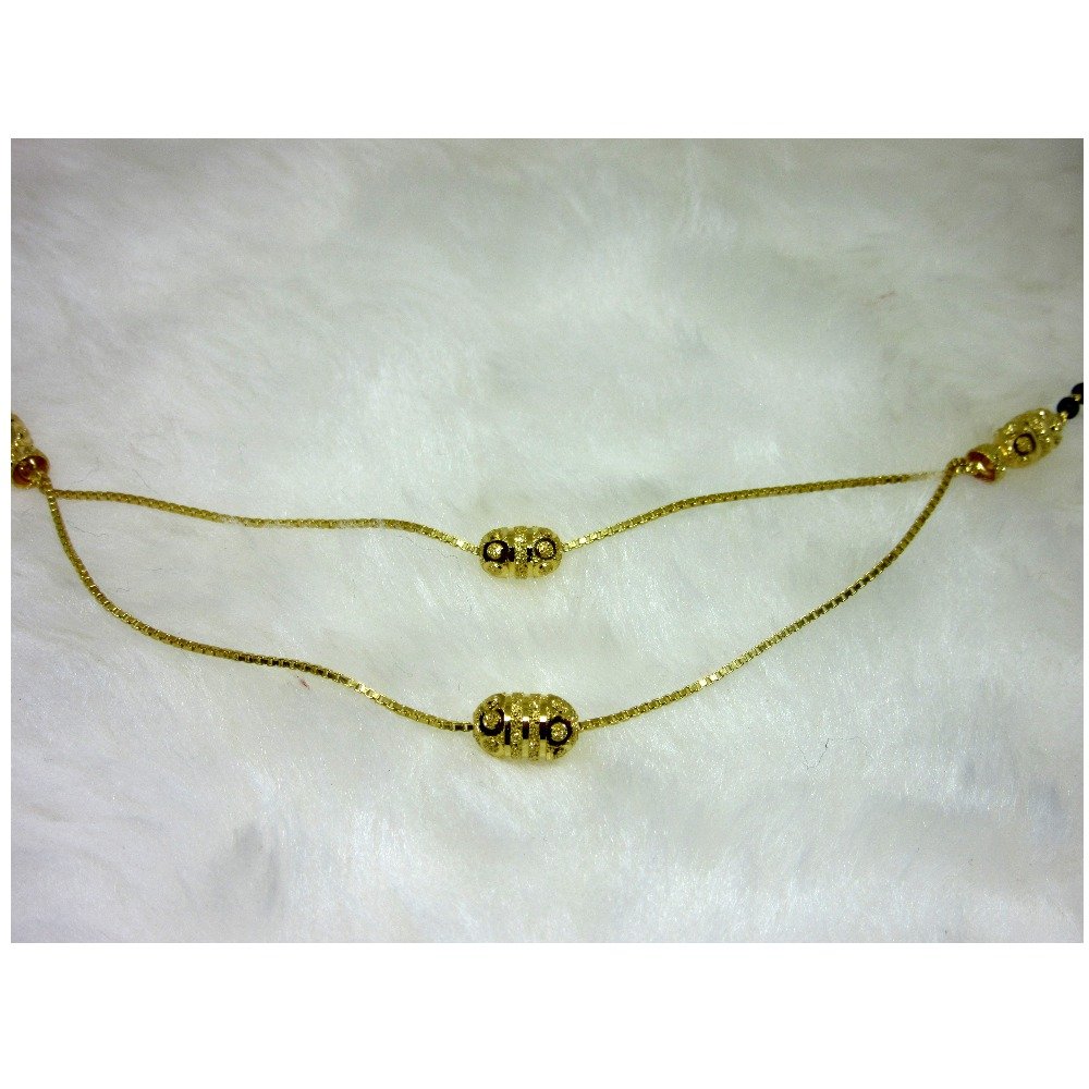 Gold Double Line Verticlr Mangalsutra Dokiya