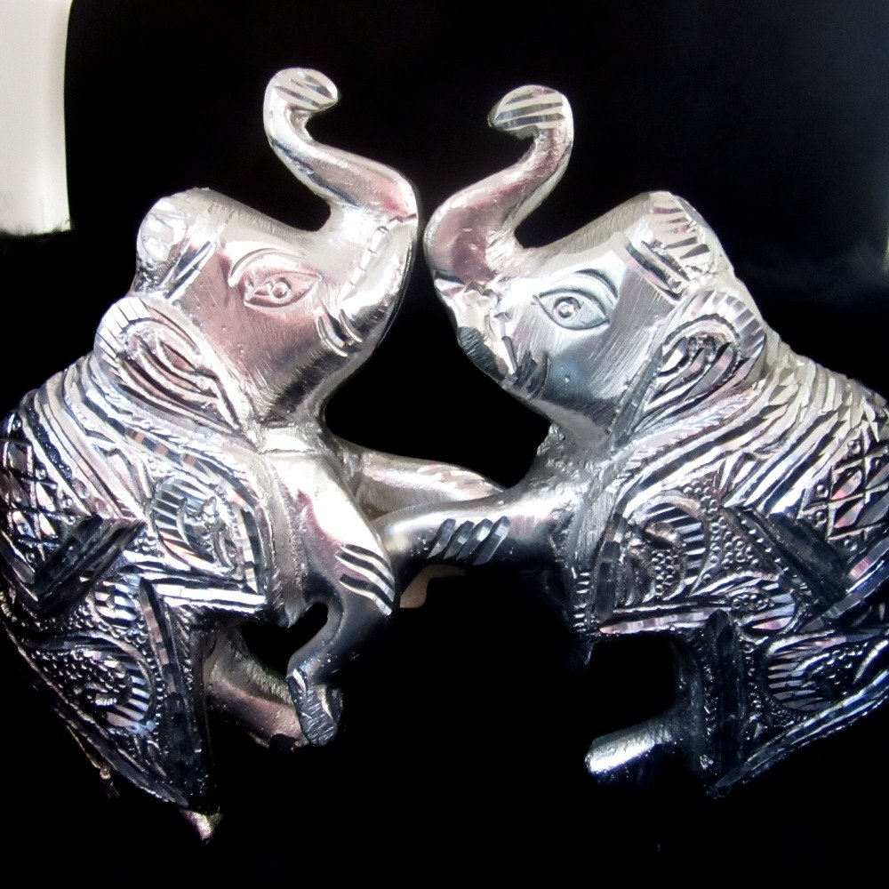 Metal 2 pair of elephant (hathi) washable & unbreakable hdm-14,15