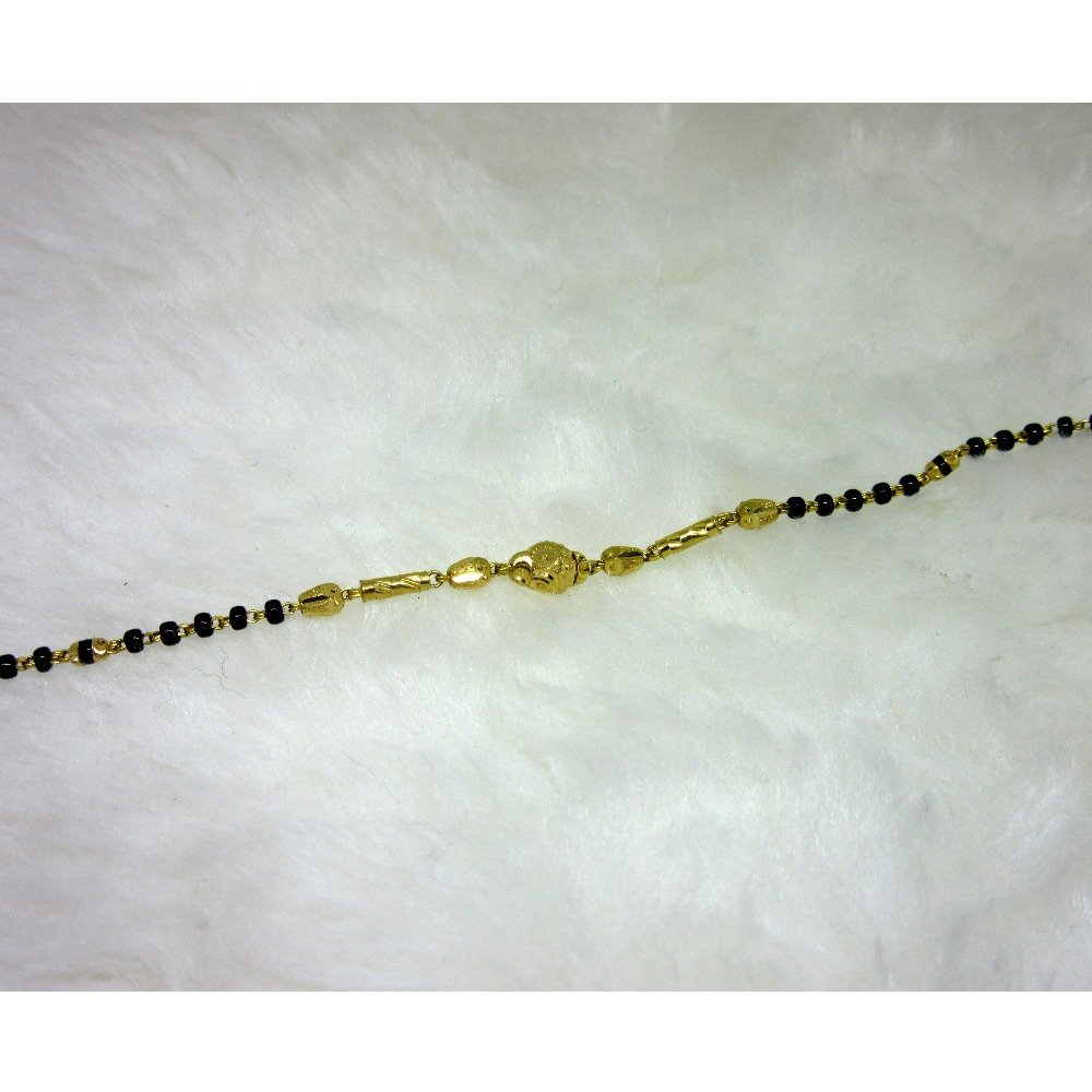 Gold Ms Black Moti Ledies Bracelet