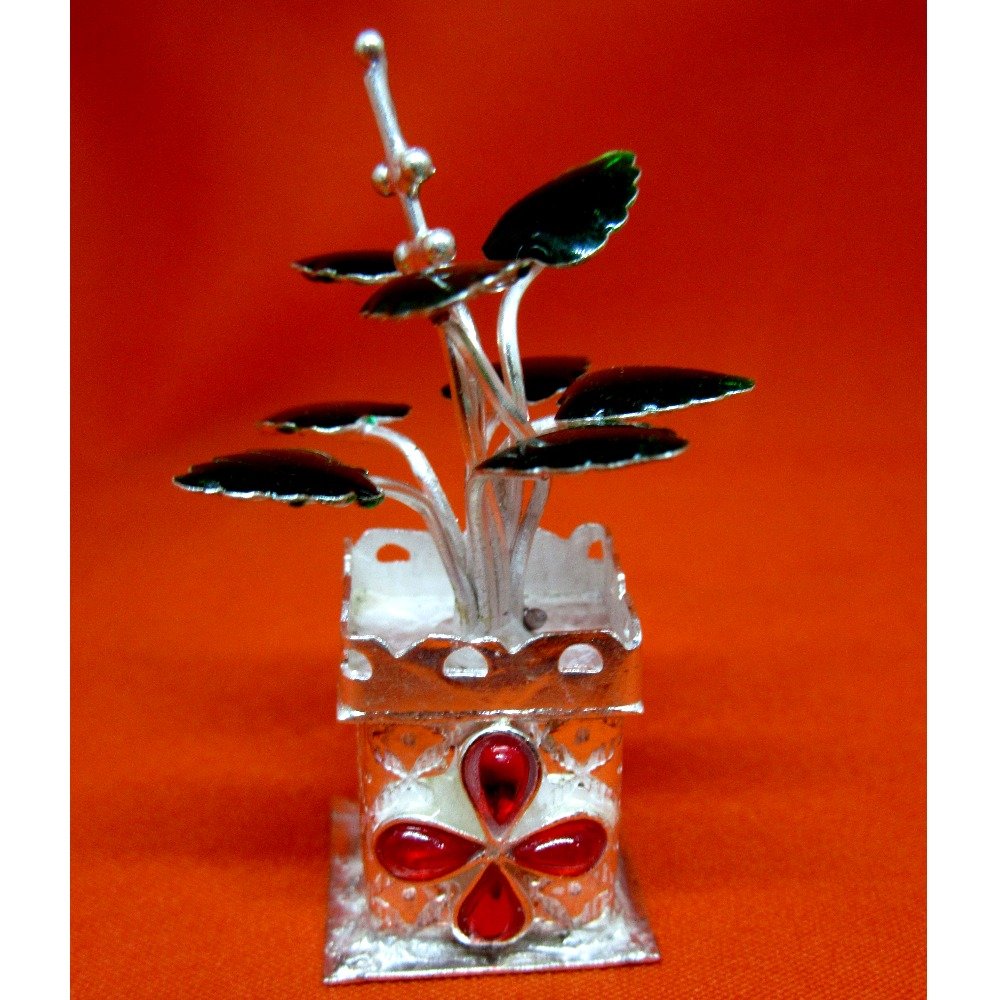 Silver tulshi kyara for pooja