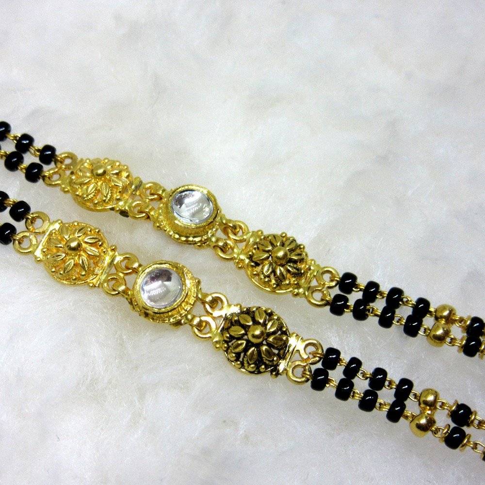 Gold semi jadtar classic mangalsutra
