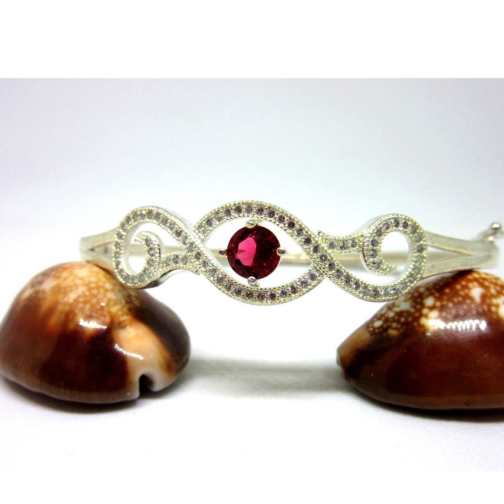 Silver 925 pink stone classic bracelet sb925-5