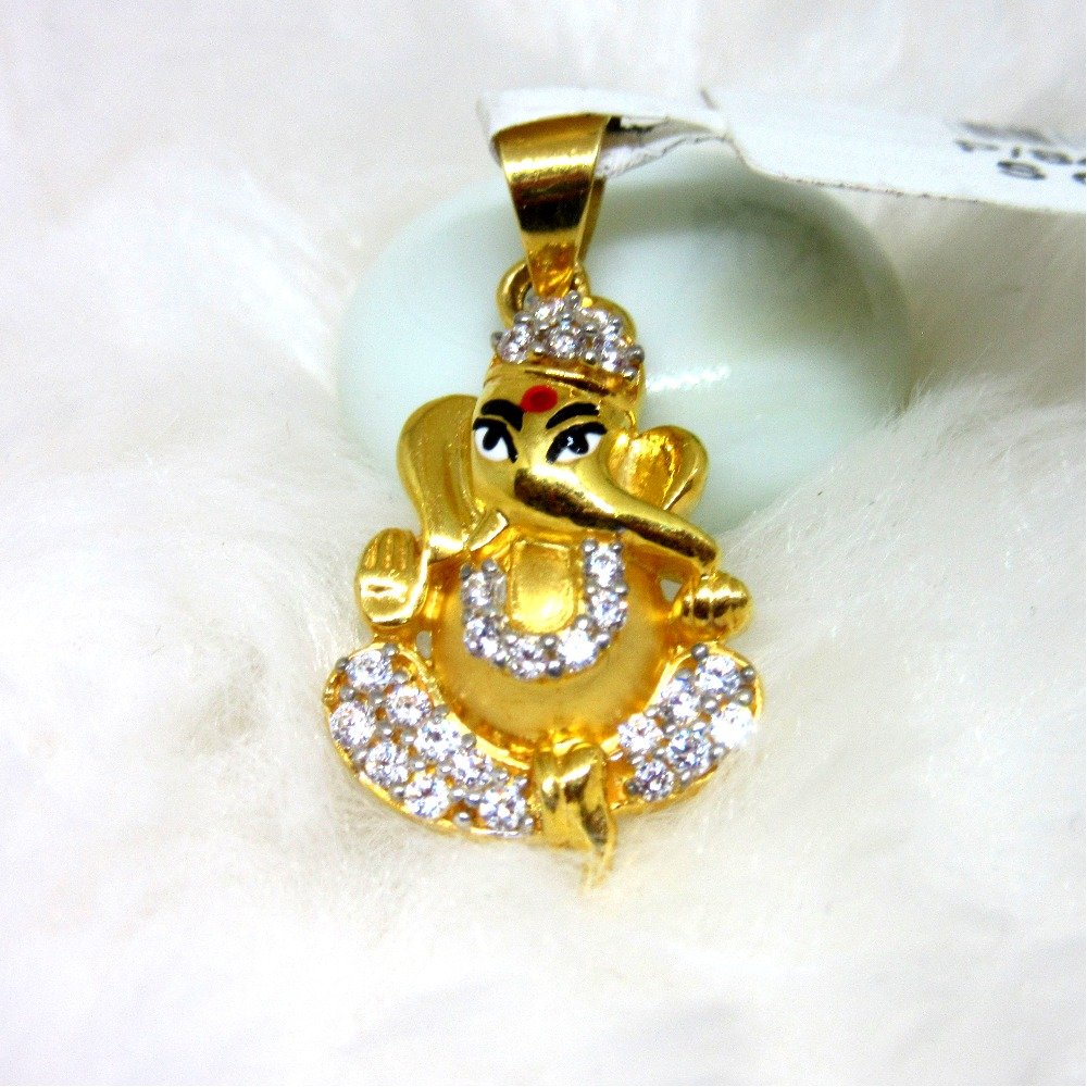 Lord ganesha unique design diamond pendent