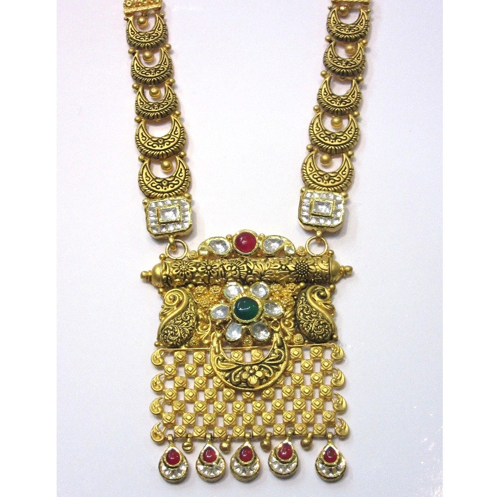 Special square pendent long antique jadtar set