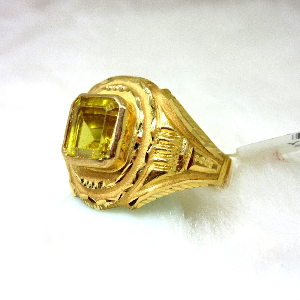 Gold pokhraj ring