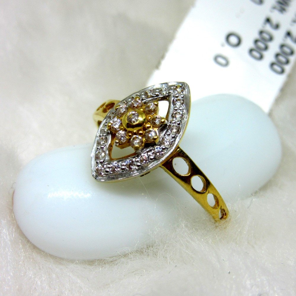 Gold marquise shaped diamond ring