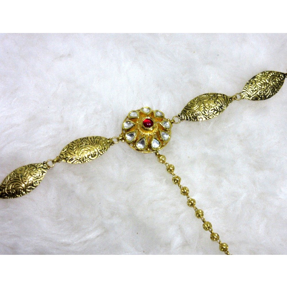 Gold 22k hm916 antique jadtar handchain