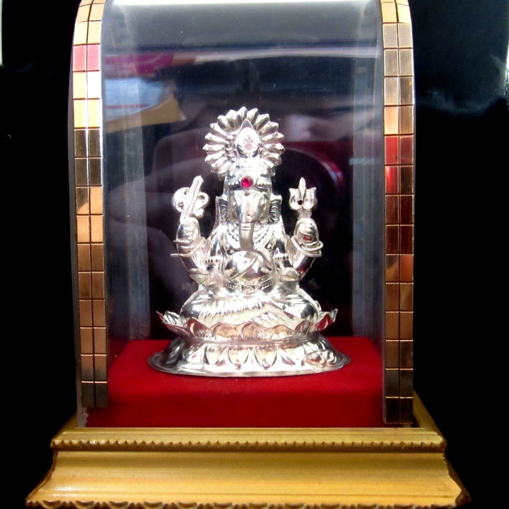 Silver shree ganesha statue (murti) mrt-219