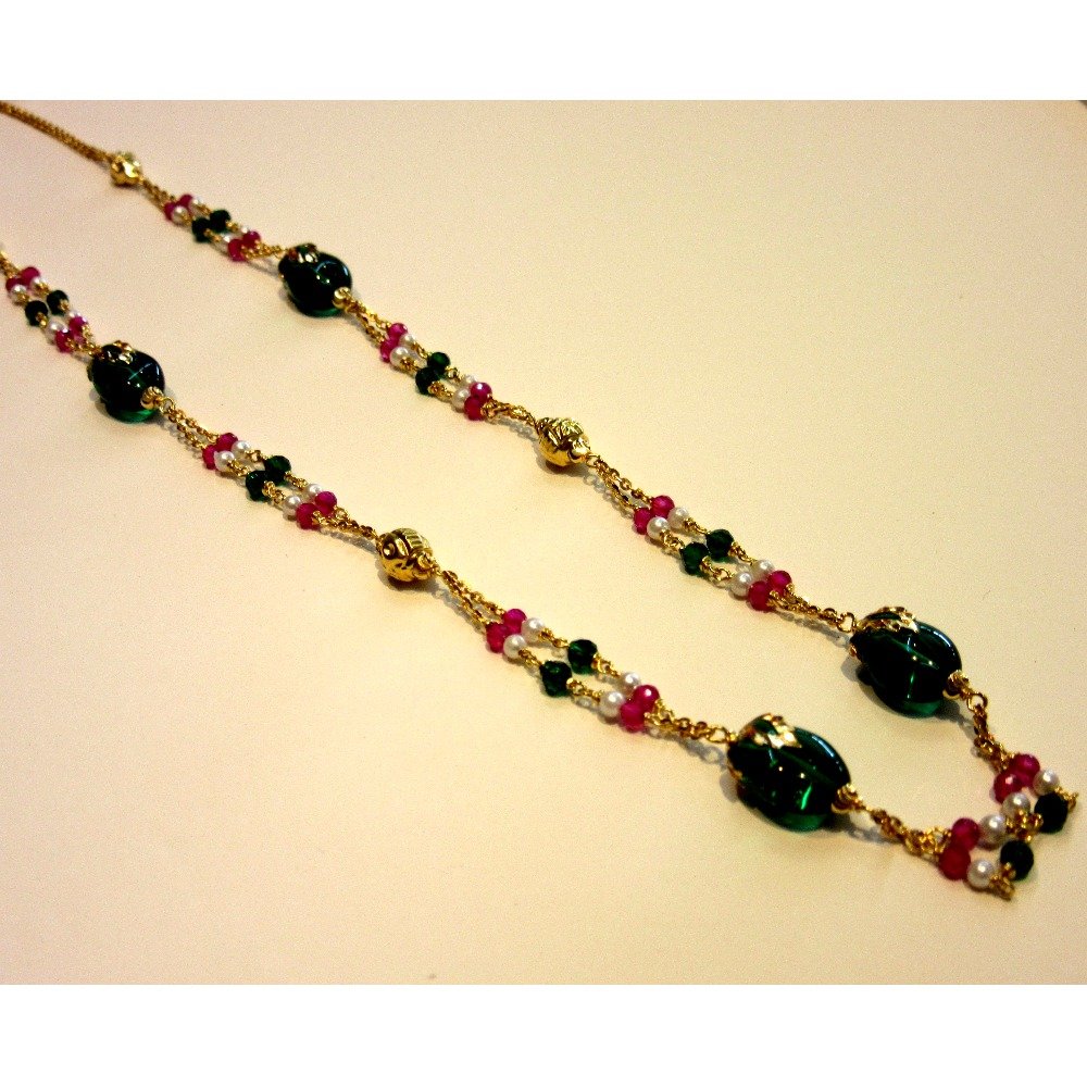 22k 916 hallmark antique colorful stone mala