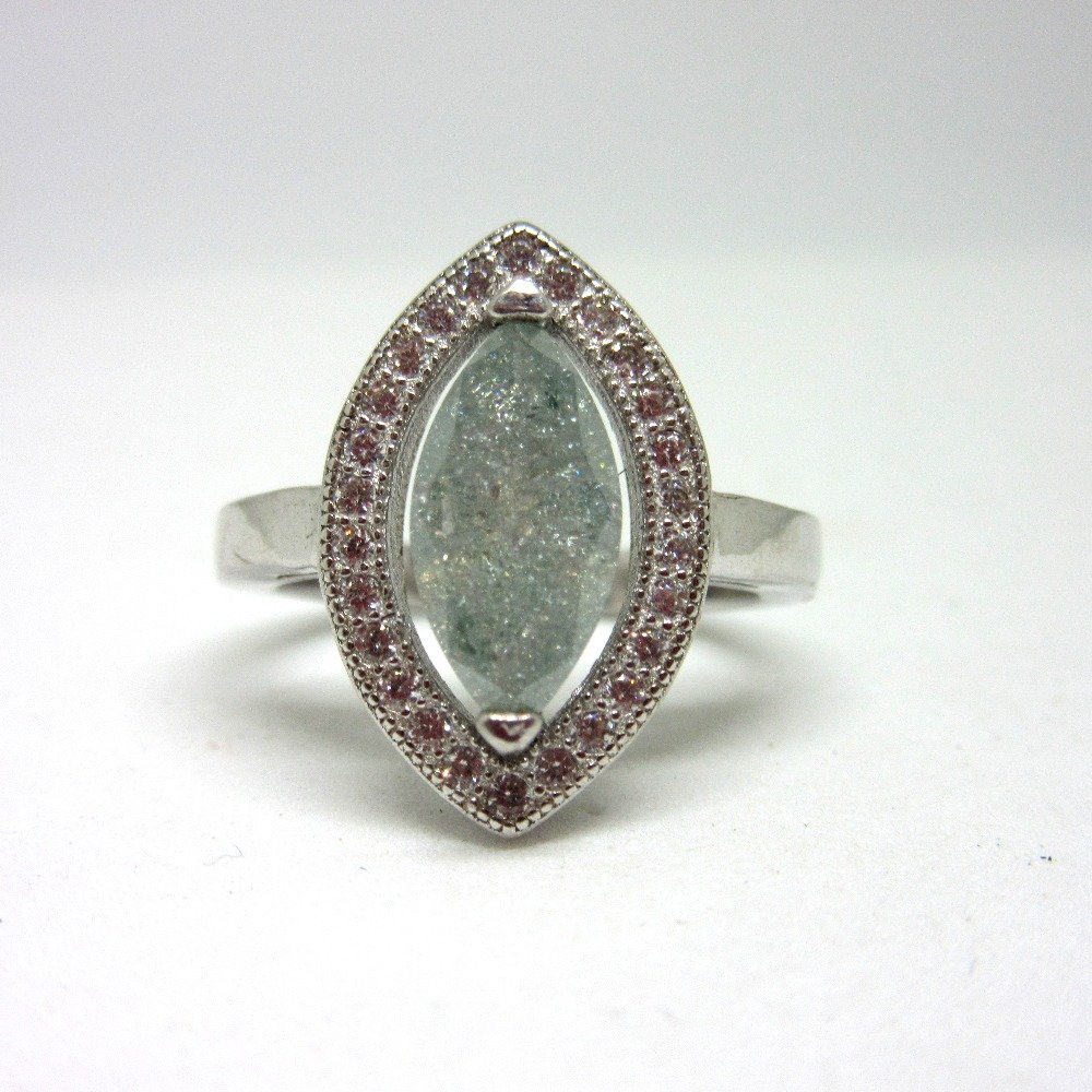 Silver 925 marquise rare stone ring sr925-89