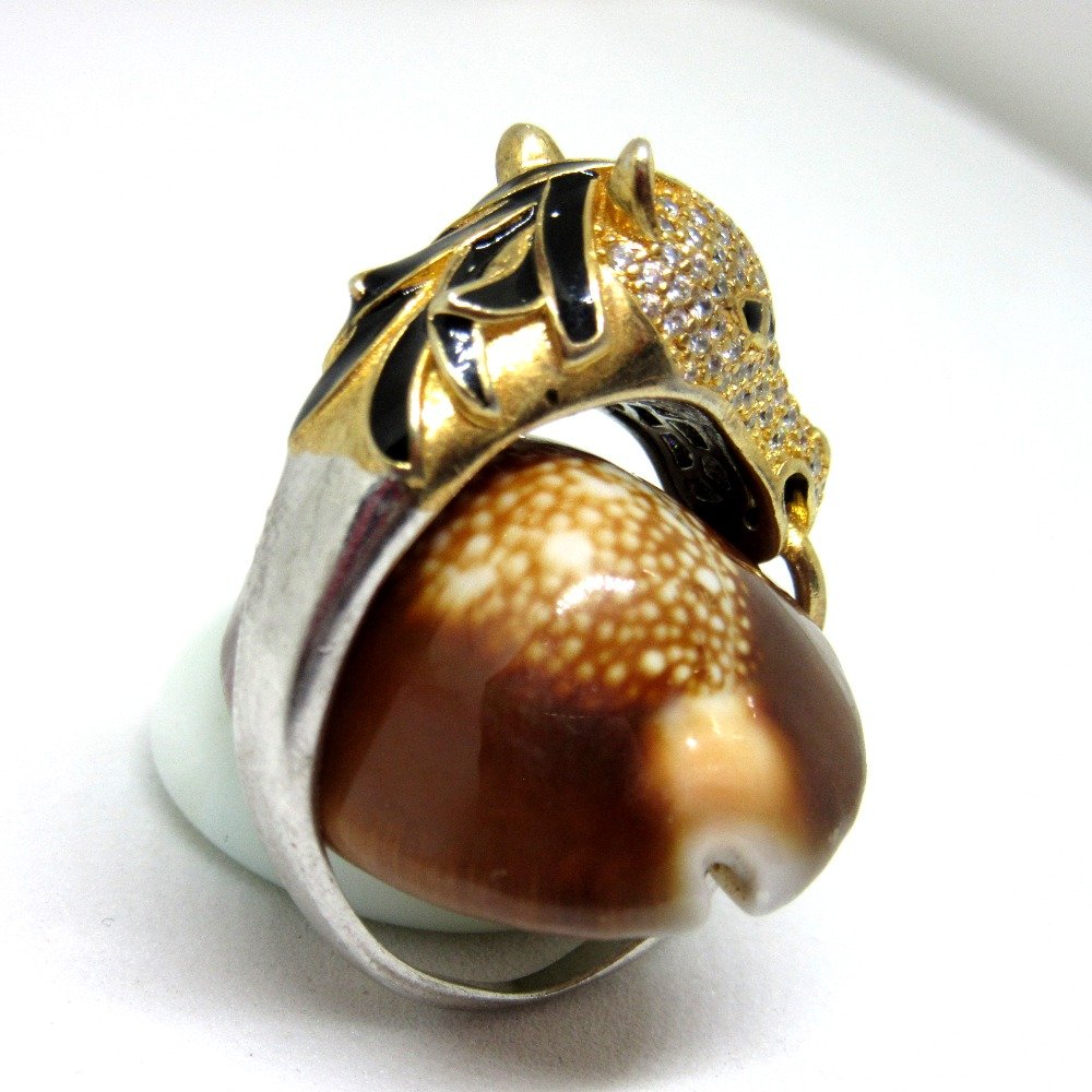 Silver 925 horse face gents ring sr925-245