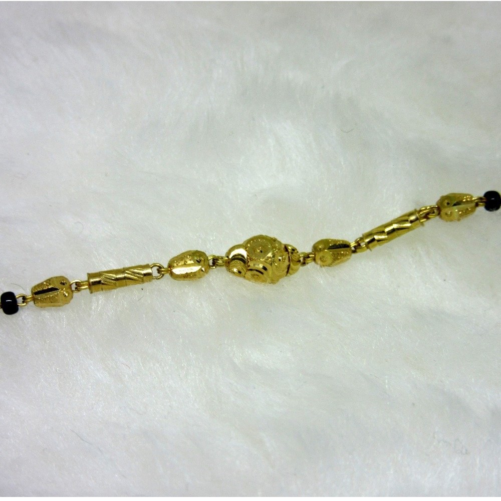 Gold Ms Black Moti Ledies Bracelet