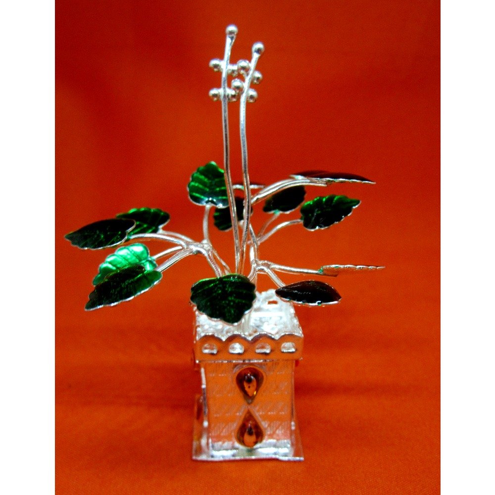 Silver tulshi kyara for pooja