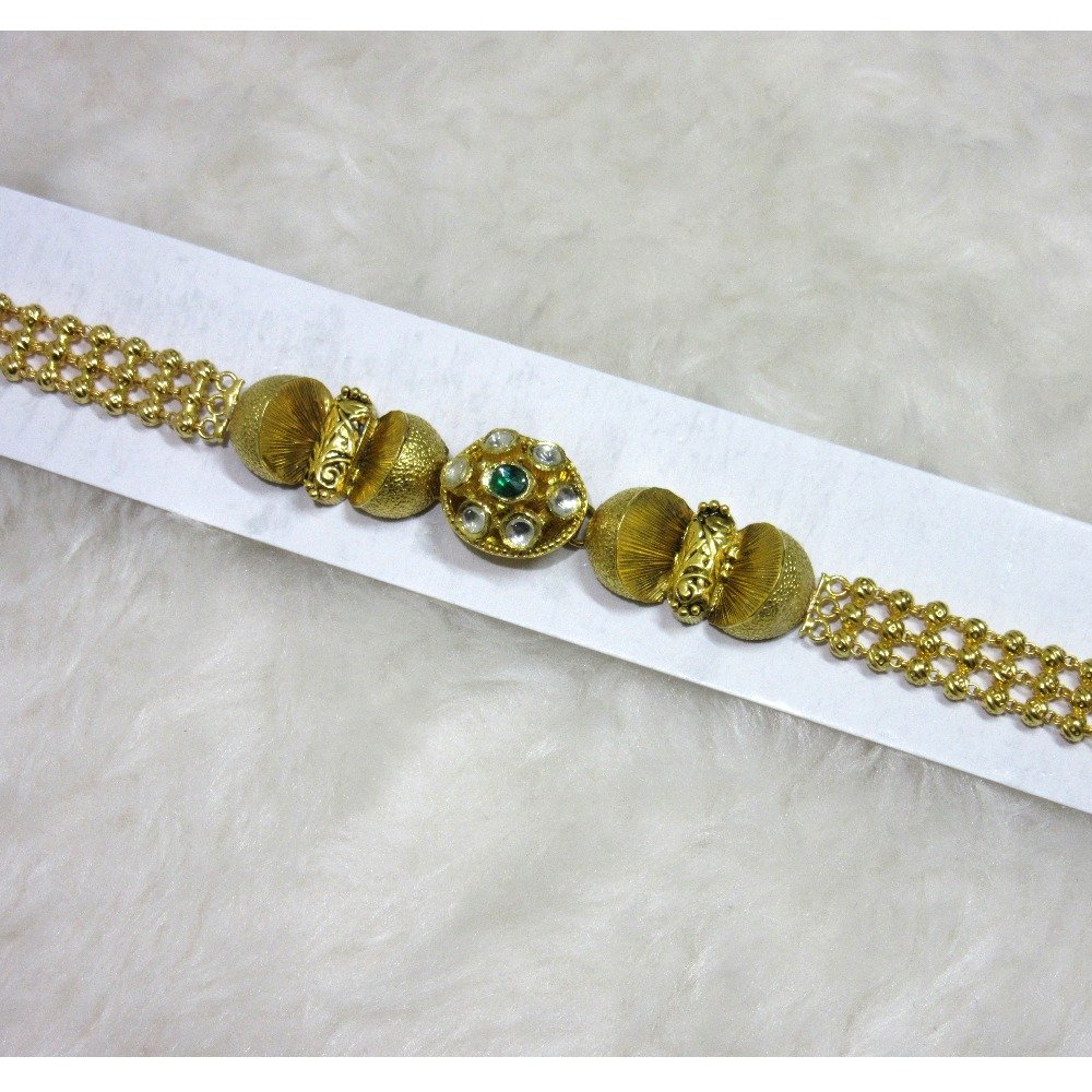 gold 22k hm916 antique jadtar bracelet