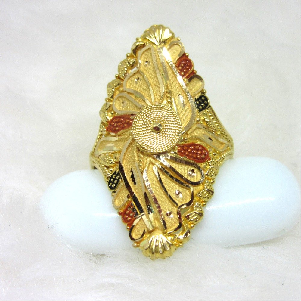 Gold hm916 Long Carving ring