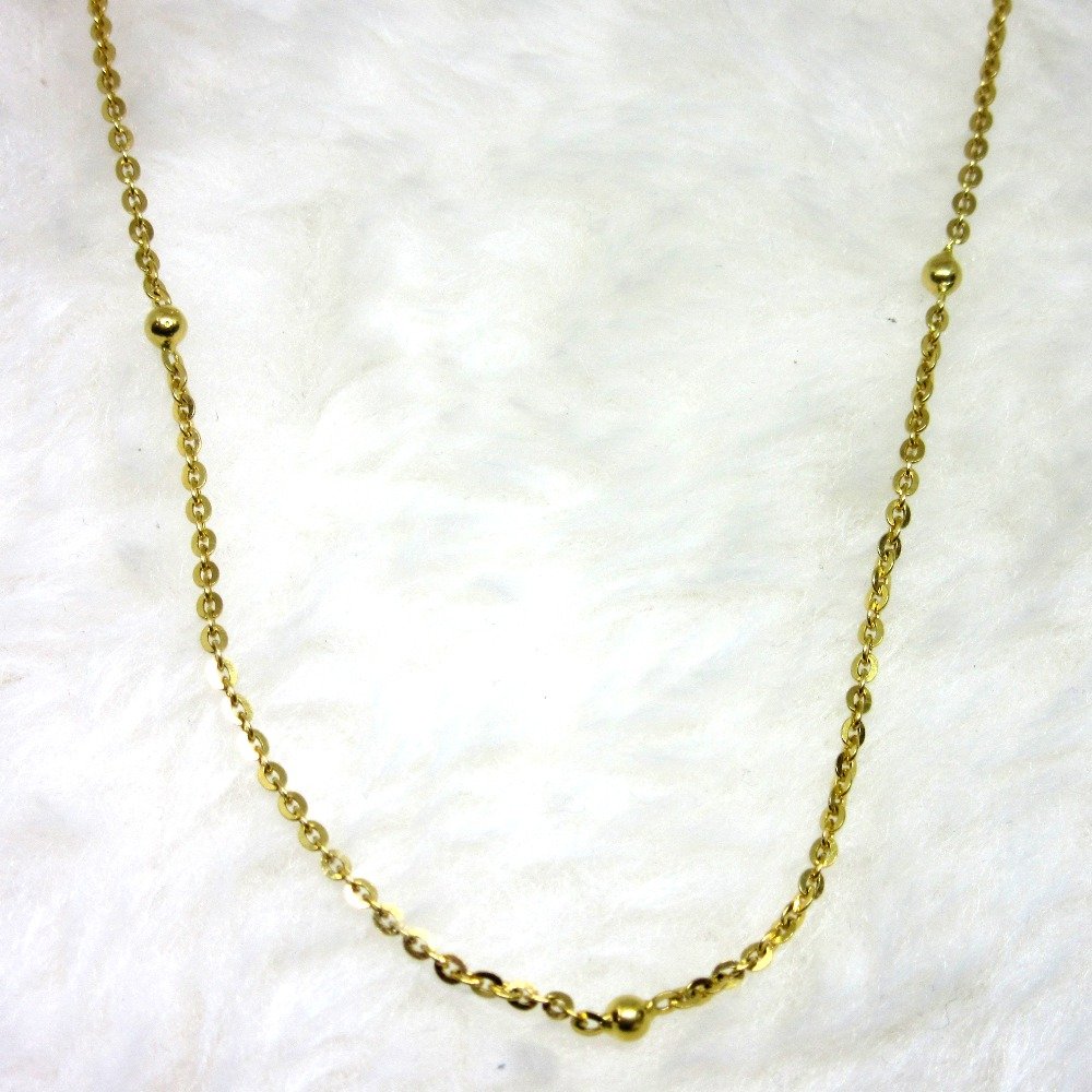 Gold Semi Step Ball Chain