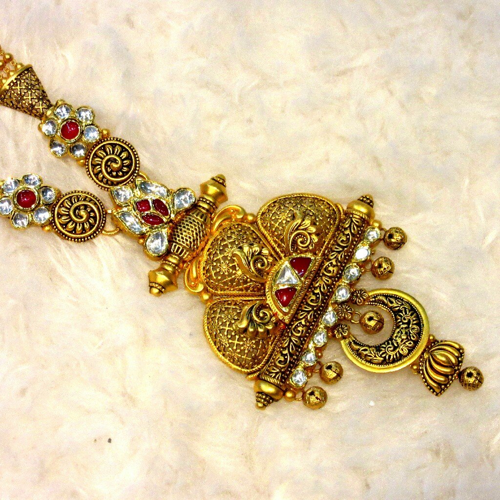 Gold 22k 916 long antique jadtar set