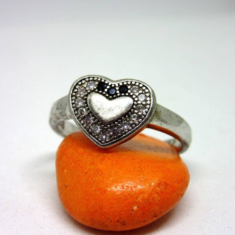 925 silver heart shape ring sr925-98