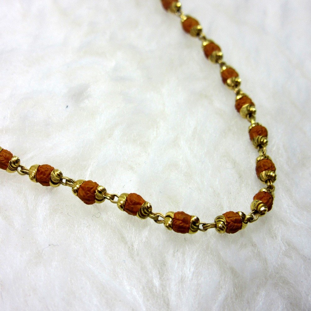 Gold micro rudrax mala