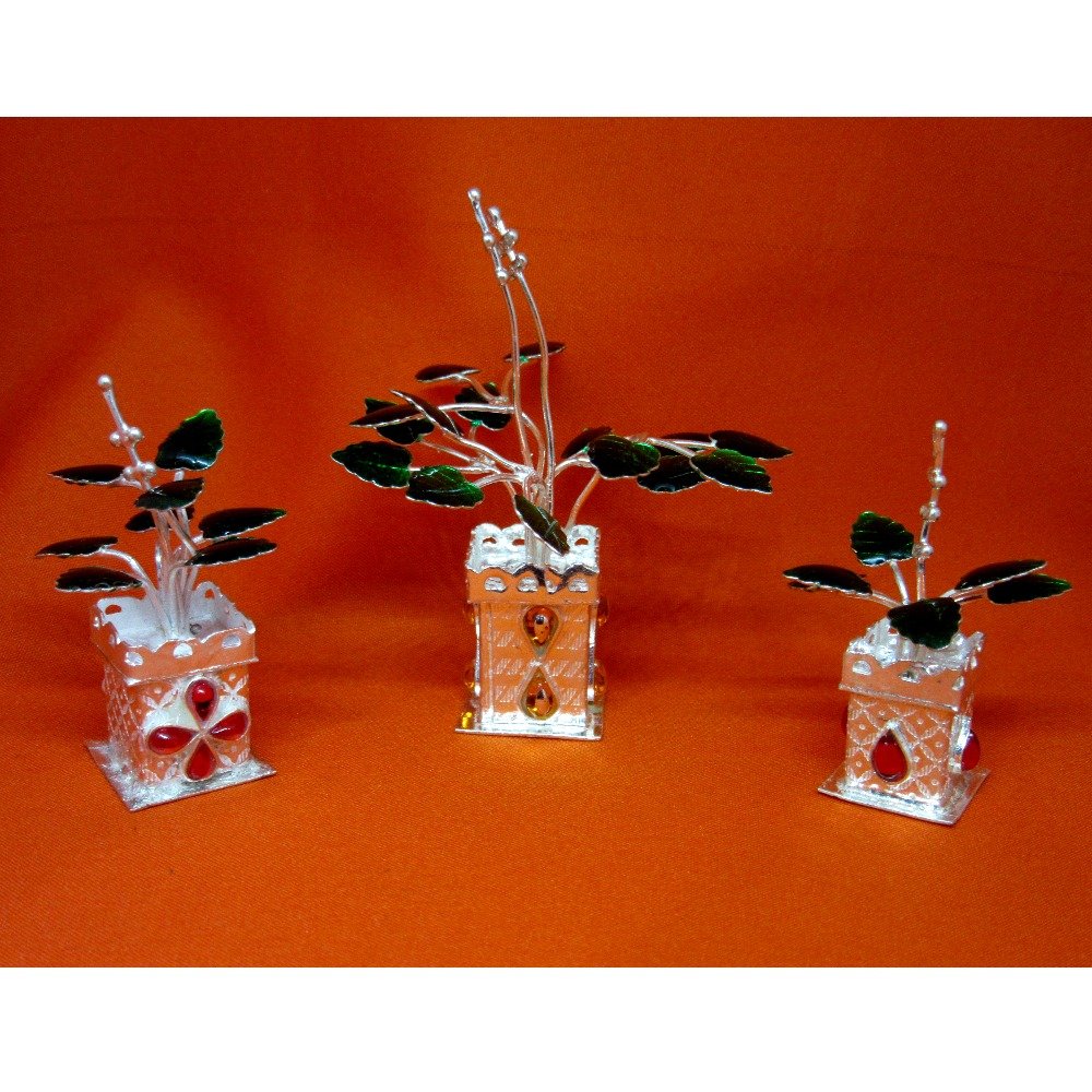 Silver tulshi kyara for pooja
