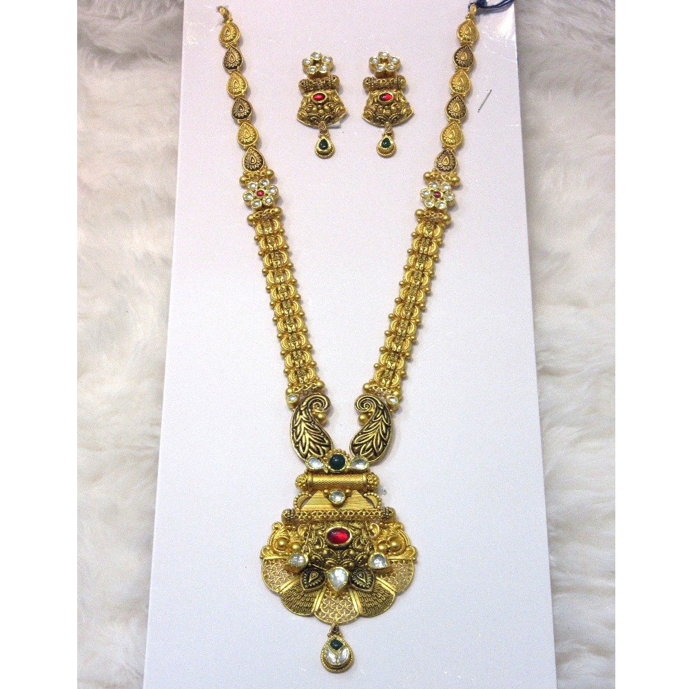 Special designer gold hm916 jadtar necklace set