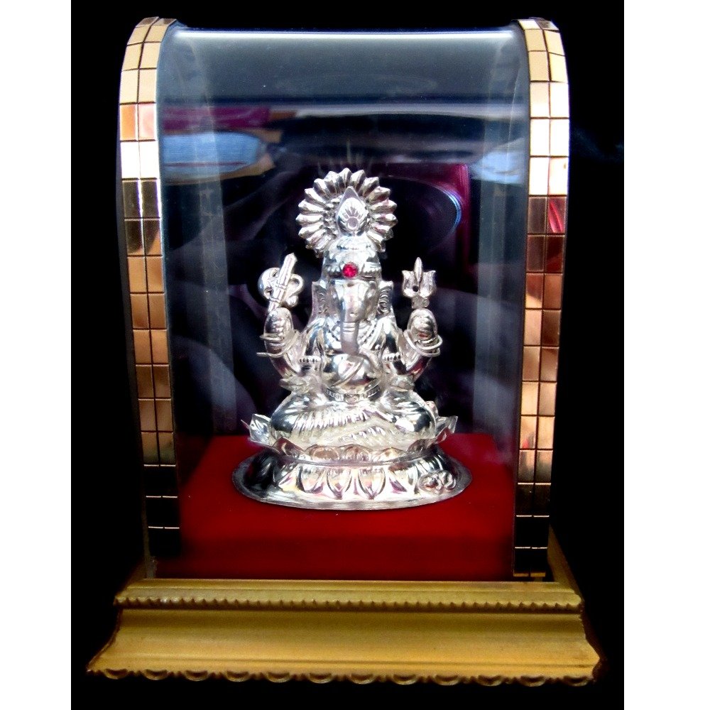 Silver shree ganesha statue (murti) mrt-219