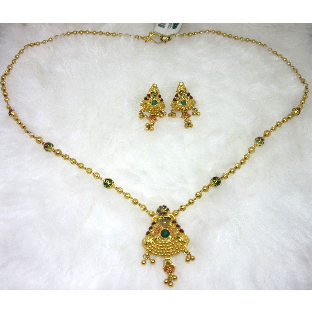 Gold HM916 Jadtar Necklace Set