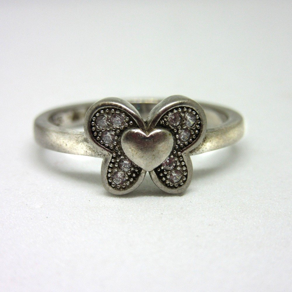 Silver 925 small heart in butterfyly ring sr925-156