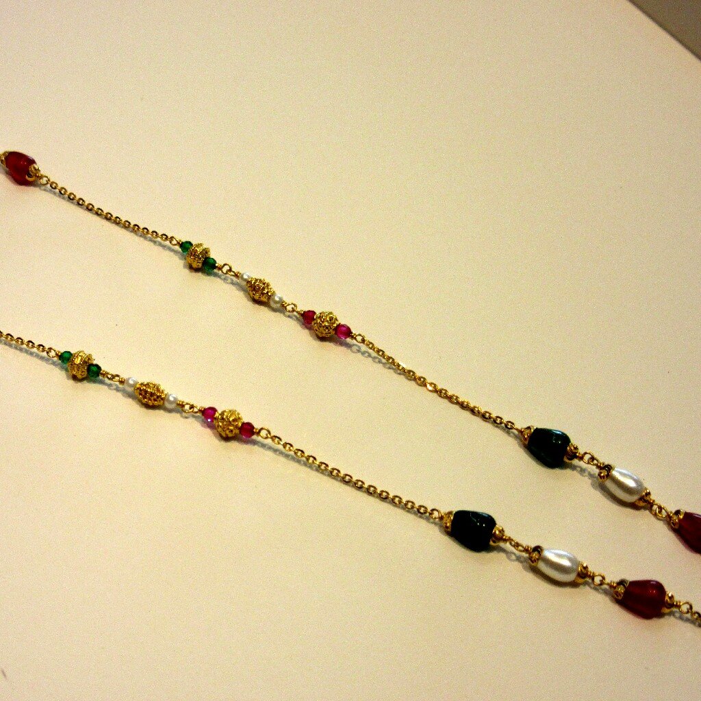 22k Hallmark Antique Colorful Stone Mala